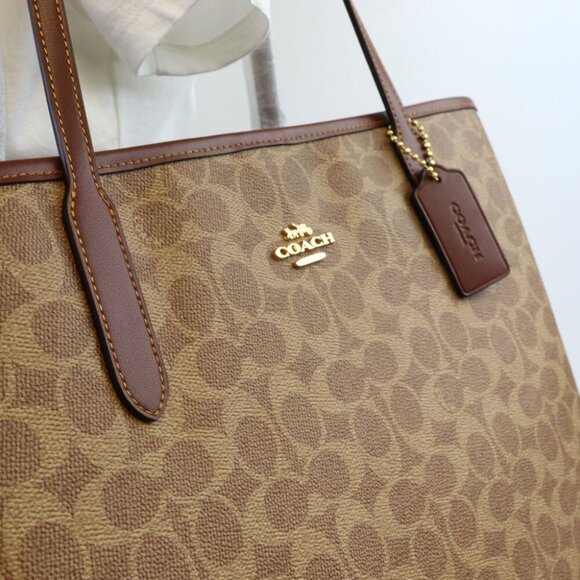 NWT COACH CITY TOTE BAG IN SIGNATURE CANVAS CV976 IMXHE - Picture 7 of 13